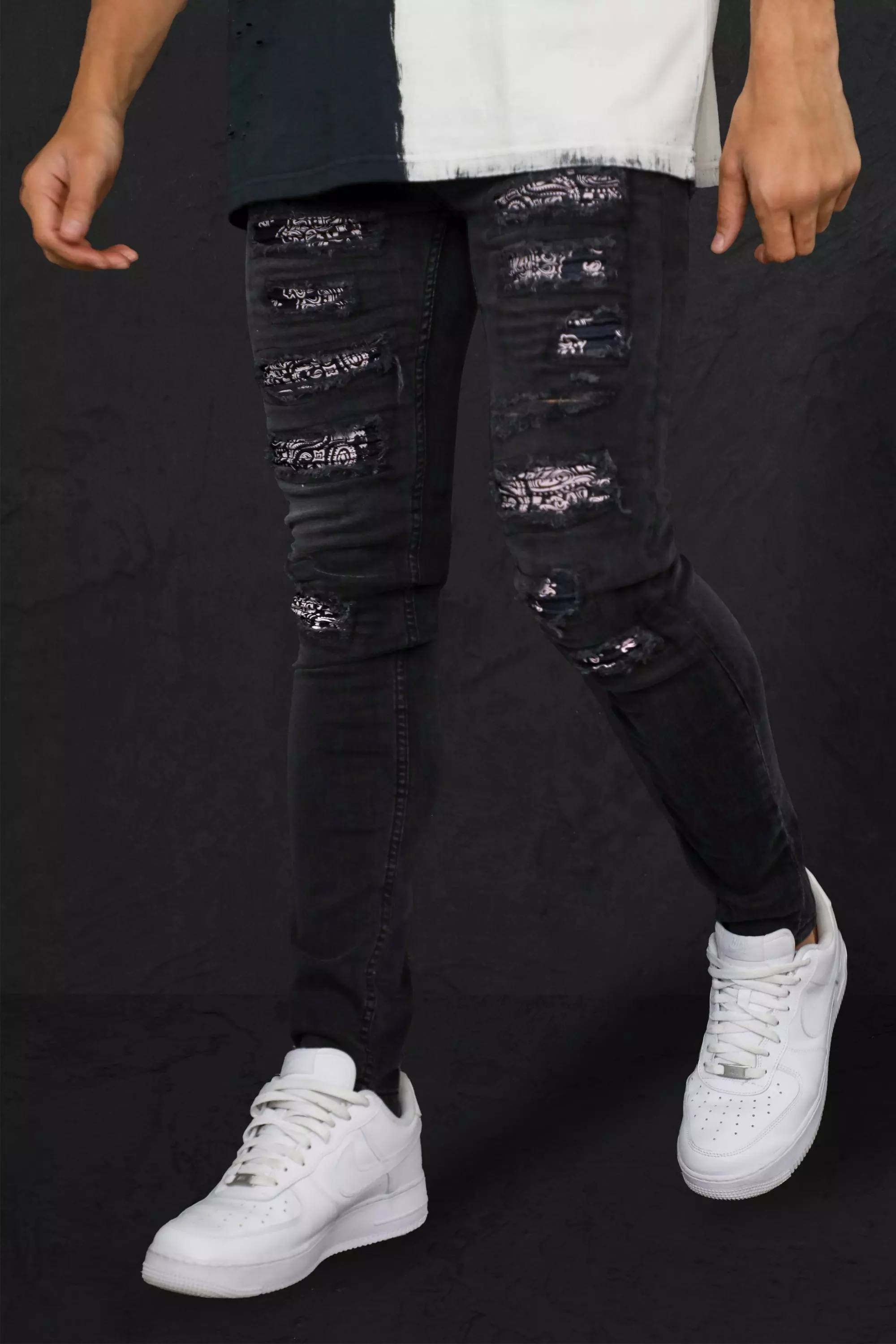 Biker jeans clearance with rips